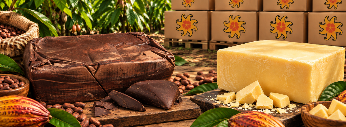 22kg organic Peruvian cacao mass and bulk 25kg cacao butter for wholesale supply in Australia